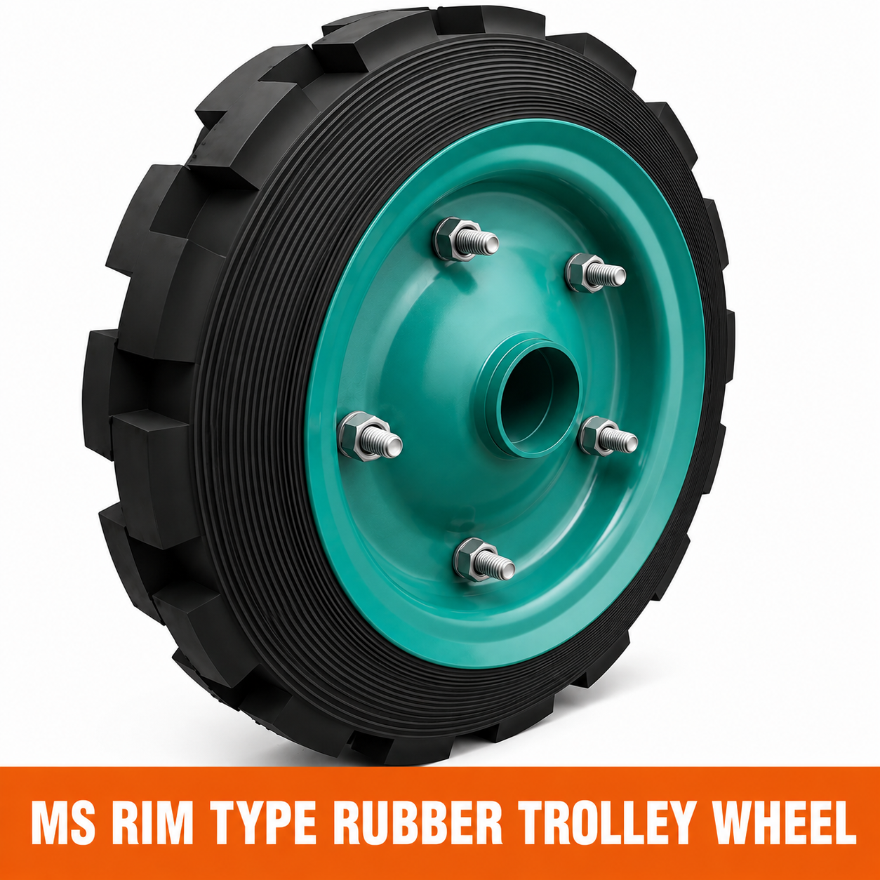 MS rim type rubber trolley wheel